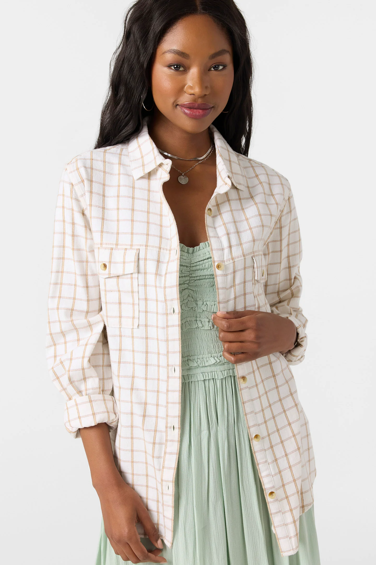 Brooks Flannel Long Sleeve Top