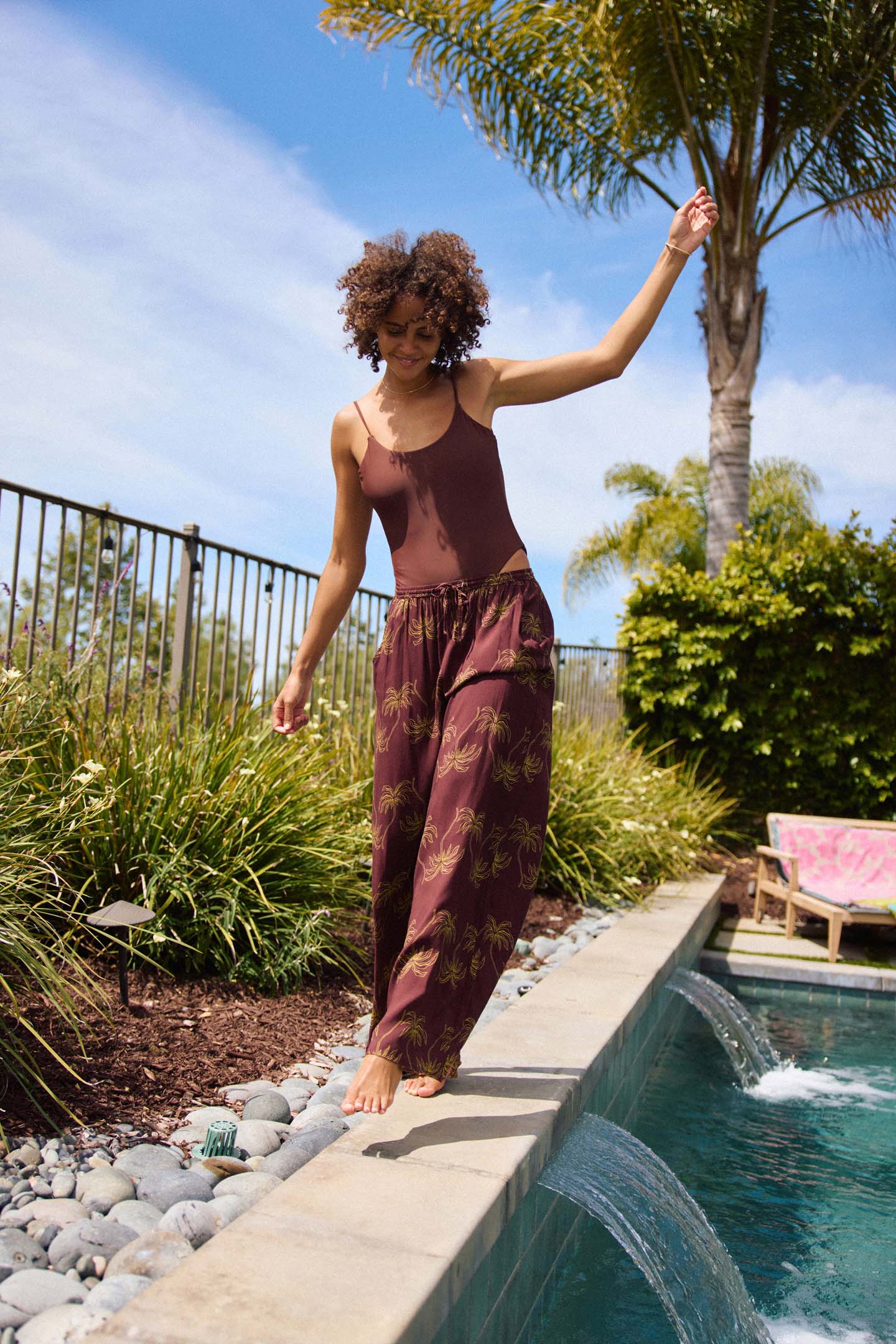 Rosalie Palm Stripe Pants
