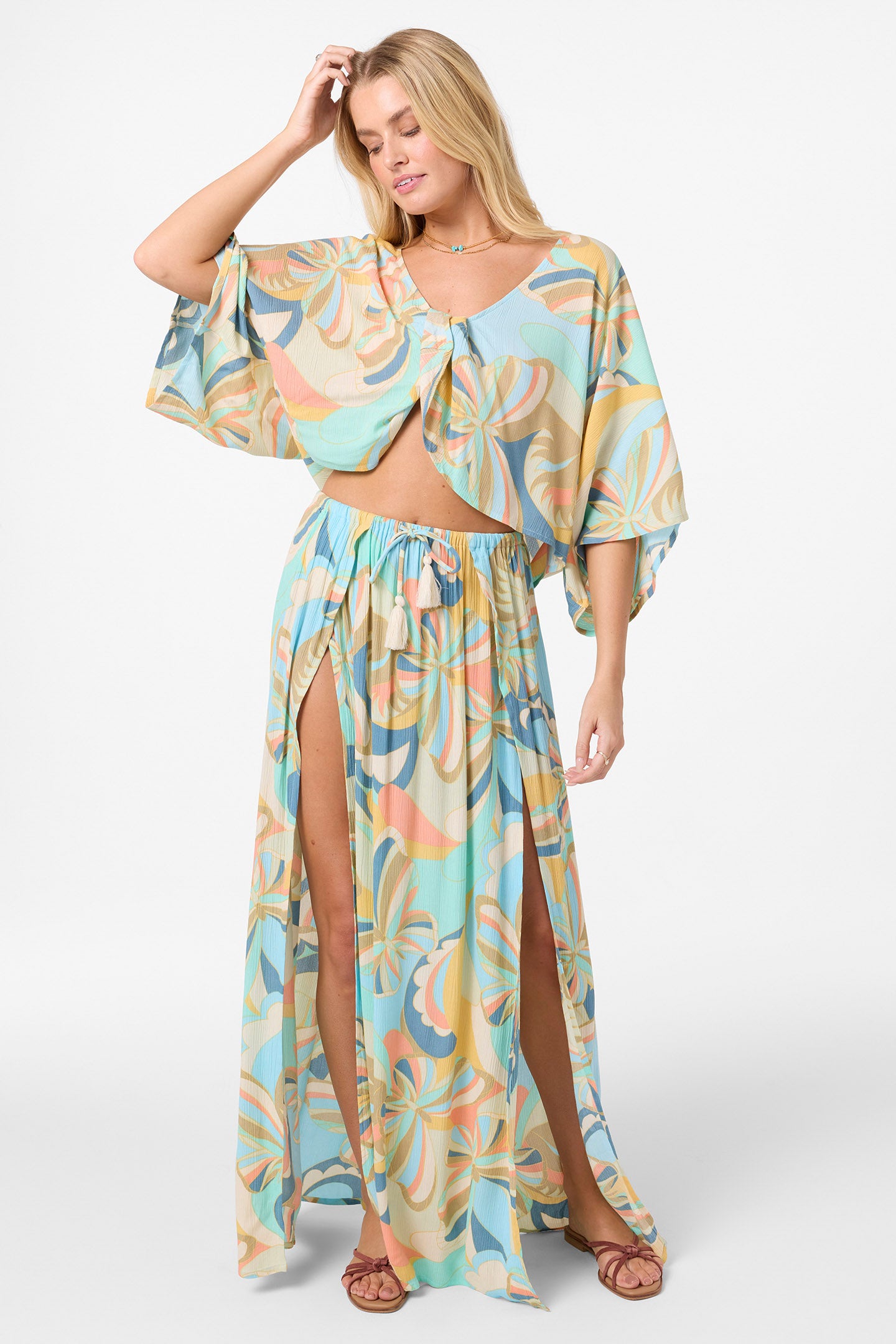 Anna Printed Reversible Cover-Up Top - Image 6