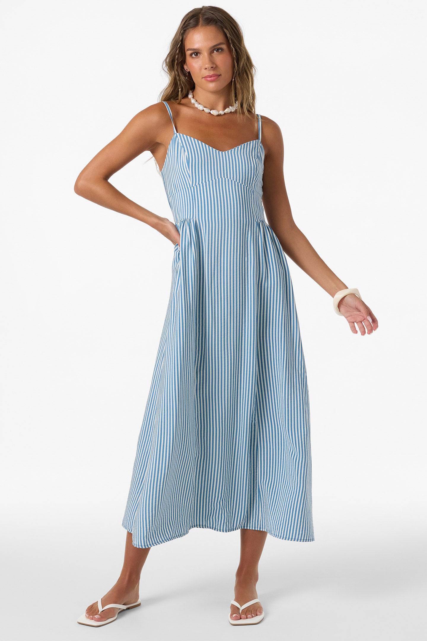 Linden Stripe Midi Dress - Image 2