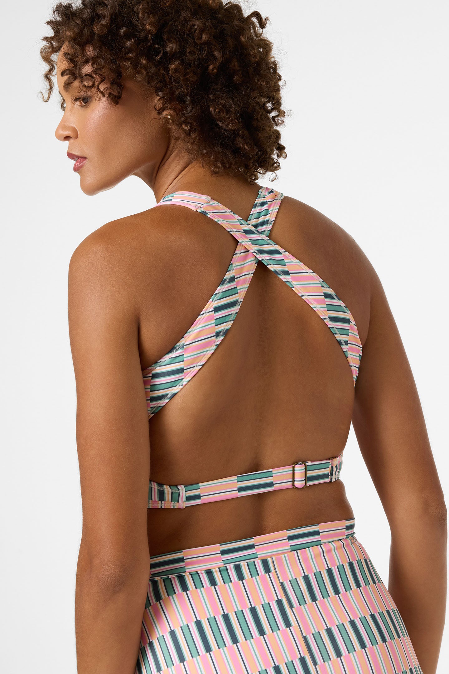 Performance Surf Glenwood High Neck Printed Active Bikini Top - Image 2