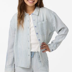 Girl's Leni Stripe Relaxed Long Sleeve Top