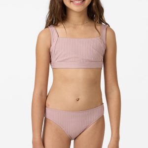 Girl's Shorebreak Rib Square Neck Swim Set